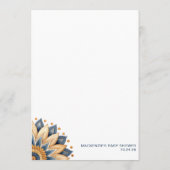 レトロひまわり赤ちゃんシャワーギフトビンゴゲーム 招待状 (裏面)