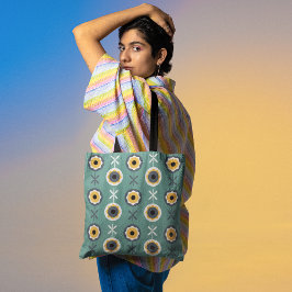 レトロひまわり トートバッグ