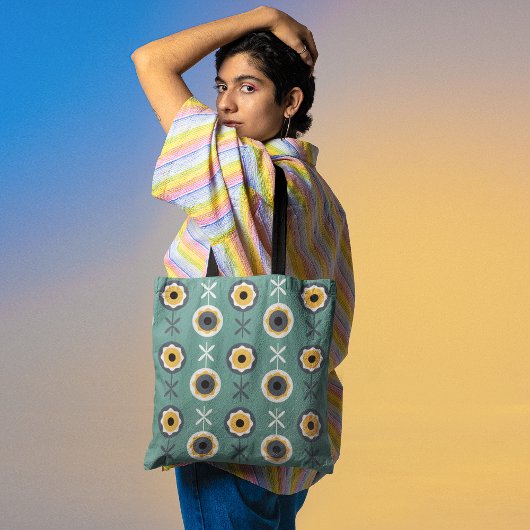 レトロひまわり トートバッグ