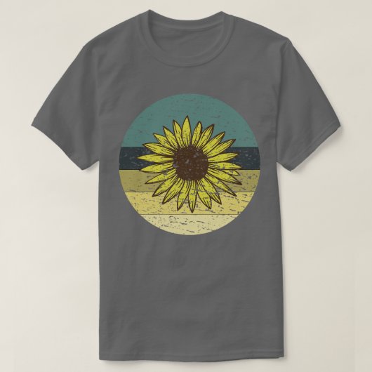 レトロひまわり Tシャツ (デザイン正面)