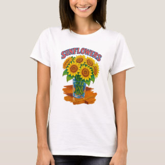レトロひまわりTシャツ – ビンテージ フラワー グラフィック Tシャツ