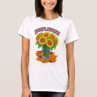 レトロひまわりTシャツ - ビンテージ フラワー グラフィック Tシャツ