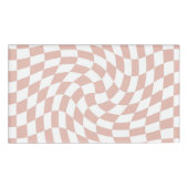 レトロほこりっぽいバラサンドピンクチェッ市松模様にク 名札 (正面)