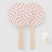 レトロほこりっぽいバラサンドピ市松模様にック結婚ス ハンドファン (正面&裏面)