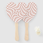 レトロほこりっぽいバラサンドピ市松模様にック結婚ス ハンドファン (正面&裏面)