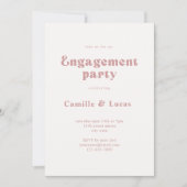 レトロほこりっぽいバラ婚約パーティ招待状 招待状 (正面)