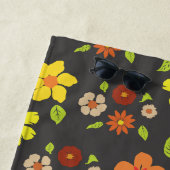 レトロぼほ花柄パーソナライズされた ビーチタオル (インサイチュ)