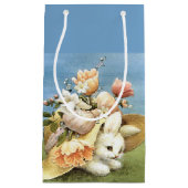 レトロまたはヴィンテージのイースターのウサギ スモールペーパーバッグ (正面)