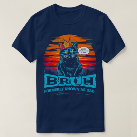 レトロやりたいことをするおもしろい猫好き猫パパ Tシャツ (デザイン正面)