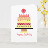 レトロゆみトールケーキオリジナルアート誕生日カード カード (黄色い花)