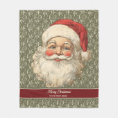 レトロよくはしゃぐサンタクロースホリデイブランケット フリースブランケット (正面)