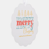 レトロよくはしゃぐスクライブズメリークリスマスキープサケ オーナメントカード (右)