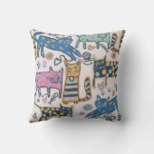 レトロよくはしゃぐネコ クッション (裏面)