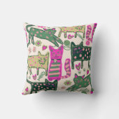 レトロよくはしゃぐネコ クッション (裏面)