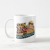 レトロよくはしゃぐビーチサン引用文サカラフルマー コーヒーマグカップ (左)