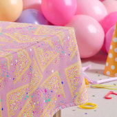 レトロよくはしゃぐフェアリーのパン模様パーティー テーブルクロス