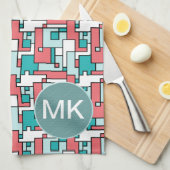 レトロれんが模様 キッチンタオル (四つ折り)