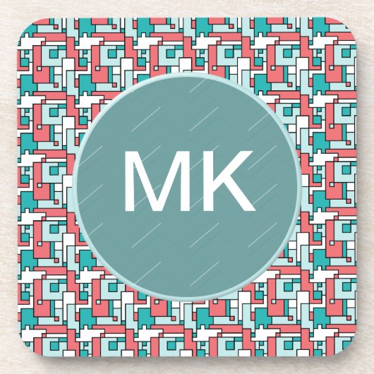 レトロれんが模様 コースター (正面)