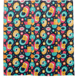 レトロをテーマにしたシャワーカーテン シャワーカーテン