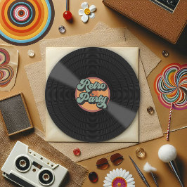 レトロをテーマにしたパーティー パーソナライズされた 招待状