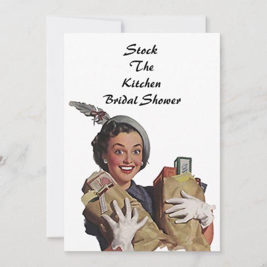 レトロを台所ブライダルシャワー招待状 招待状 (正面)