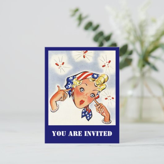 レトロを投げるパーティの招待状 招待状 (スタンド正面)