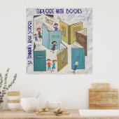 レトロを探して本を使って探索。編集可能文字。 ポスター (キッチン)