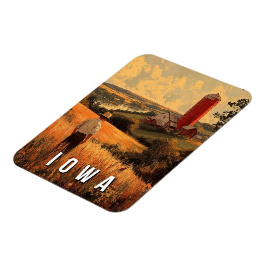 レトロアイオワ愛国心 – アメリカーナハートランド マグネット (左側)