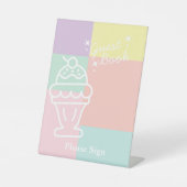 レトロアイスクリームゲストブックブライダルシャワー 台座サイン (正面)