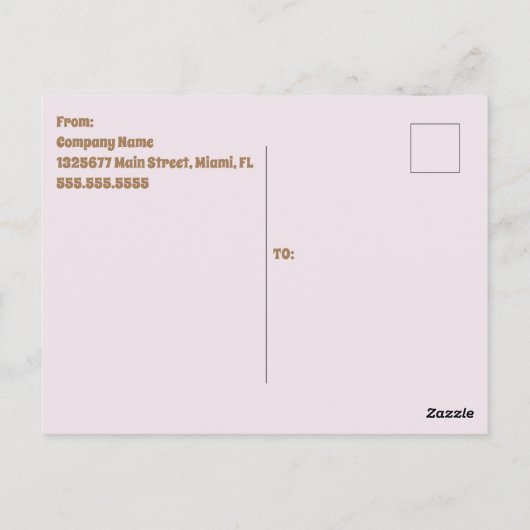 レトロアイスクリームコーンソーシャルチラシ招待状ピンク ポストカード (裏面)