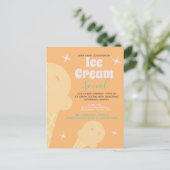 レトロアイスクリームコーンソーシャルフライヤー招待状 ポストカード (スタンド正面)