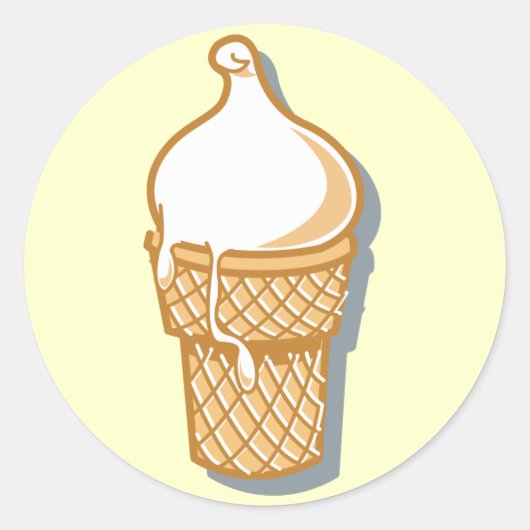 レトロアイスクリームコーン ラウンドシール (正面)