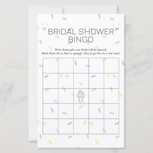 レトロアイスクリームサンデブライダルシャワービンゴゲーム (正面)