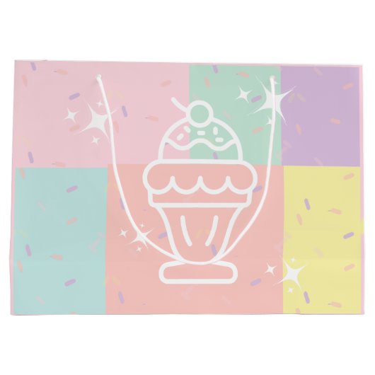 レトロアイスクリームサンデ抱き枕 ラージペーパーバッグ (裏面)