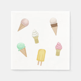 レトロアイスクリームソーシャルスウィートトリート スタンダードカクテルナプキン