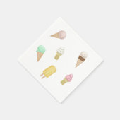 レトロアイスクリームソーシャルスウィートトリート スタンダードカクテルナプキン (角)