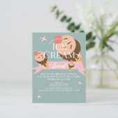 レトロアイスクリームソーシャルフライヤー招待状 ポストカード (スタンド正面)