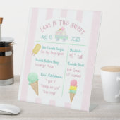 レトロアイスクリームソーシャル誕生日マイルストーンサイン 台座サイン (インサイチュ)