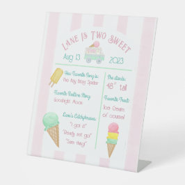 レトロアイスクリームソーシャル誕生日マイルストーンサイン 台座サイン