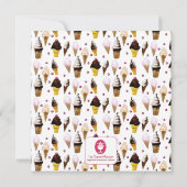 レトロアイスクリームパーティーハンド図解入りの、写真付きの- 招待状 (裏面)