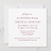 レトロアイスクリームパーラースクープブライダルシャワー 招待状 (裏面)