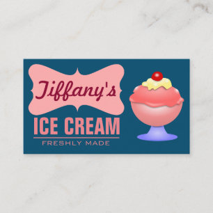 レトロアイスクリームパーラー ピンクサンデー アイスクリーム 名刺