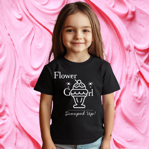 レトロアイスクリームフラワーガールスクープアップマッチング Tシャツ