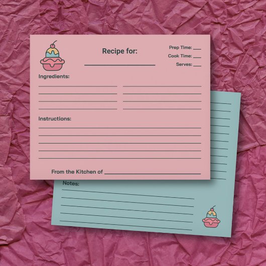 レトロアイスクリームブライダルシャワーレシピカード