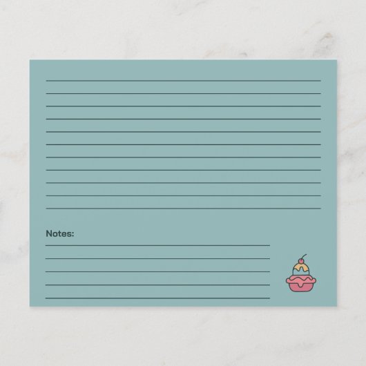 レトロアイスクリームブライダルシャワーレシピカード (裏面)