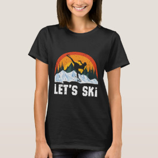 レトロアイススケートで滑るウィンタースポーツレッツスキースケートVi Tシャツ