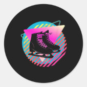 レトロアイススケートで滑るウィンタースポーツヴィンテージスキースケート ラウンドシール (正面)