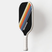 レトロアイスストライプのレインボー ピックルボールラケット (左)