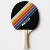 レトロアイスストライプのレインボー 卓球ラケット (正面)