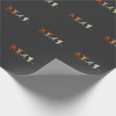 レトロアイスホッケープレーヤーセンター防衛ホッケー ラッピングペーパー (角)